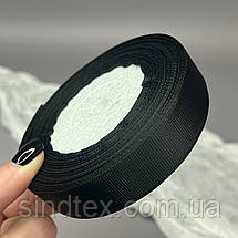 Стрічка репсова 2 см (20мм) - чорна А039, фото 4