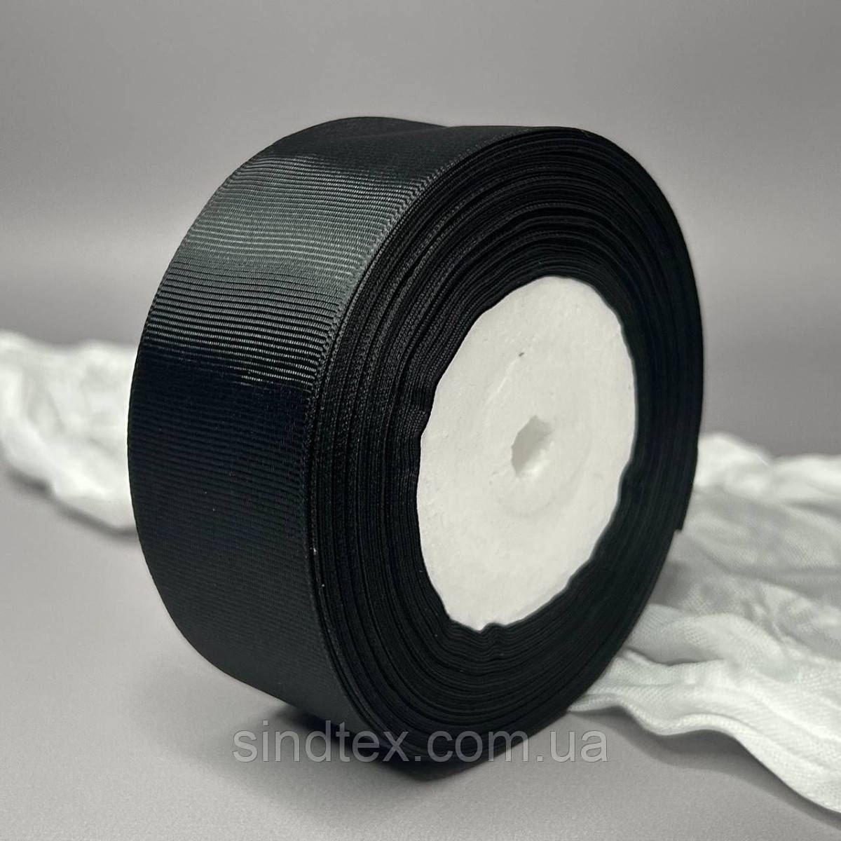 Стрічка репсова 4 см (40 мм) 23м моток - чорна А039