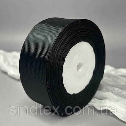 Стрічка репсова 4 см (40 мм) 23м моток - чорна А039, фото 1