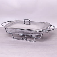 Марміт скляний 2 л із металевою кришкою та підставкою 