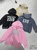 Кофта підліткова на блискавці з капюшоном на дівчинку 120-170 см (4кв) "AMD" купити гуртом в Одесі на 7км
