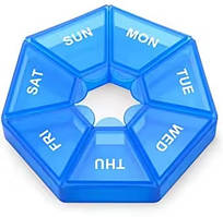 Органайзер для таблеток на 7 днів, 7 Side Pill box, MEMOSAN, блакитний