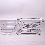 Марміт скляний 1.5 л з металевою кришкою і підставкою, фото 4