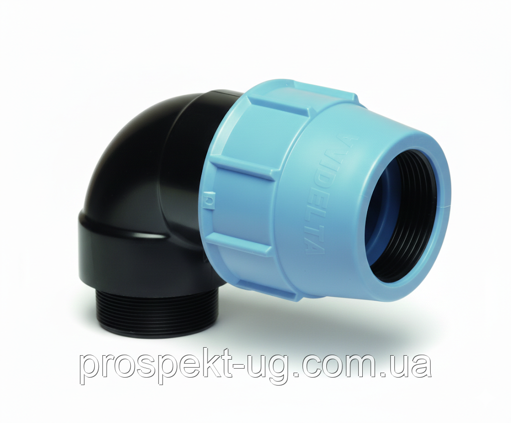 Коліно компресійне 40 х 1" ЗР Unidelta, фото 1