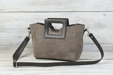 Сумка Каміла з натуральної замші колір Пудрова Троянда