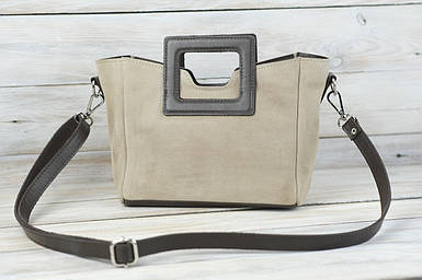 Сумка Каміла з натуральної замші колір Бежевий