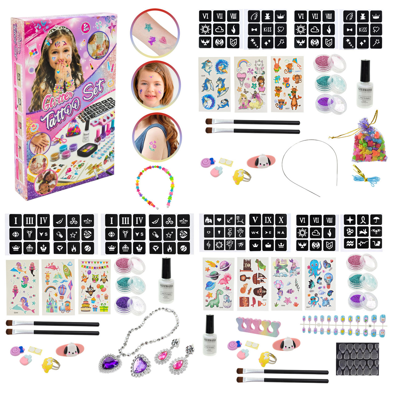 Стиліст набір BTX-6017B/C/D набір тату та аксесуарів 3 види 13×3×21 см, фото 1