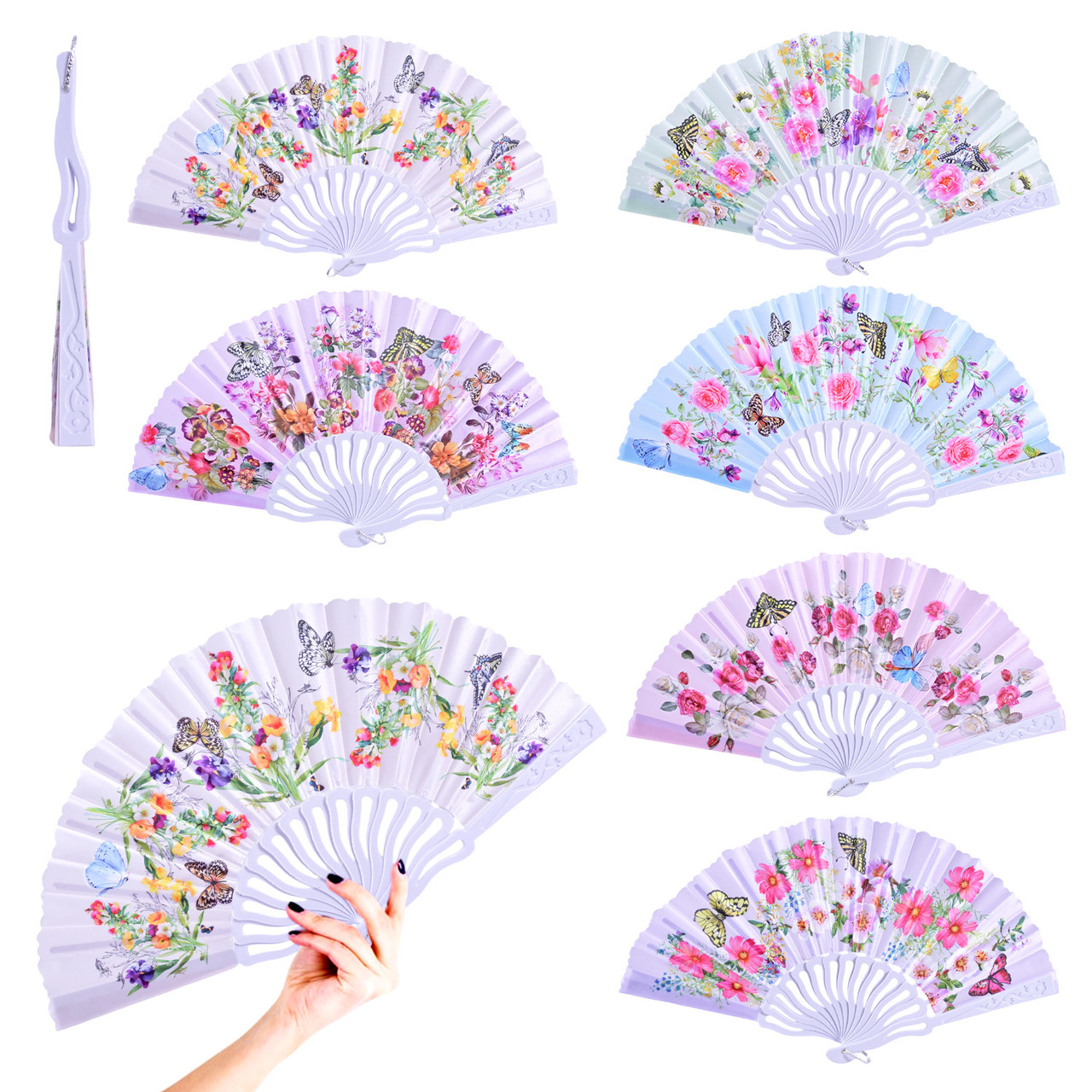 Аксесуар віяло C2831 Метелики 6 кольорів, фото 1