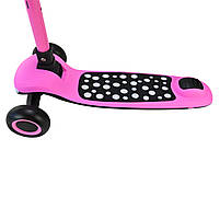 Самокат 3-х колісний SC9026 складний музичний зі світними колесами PU LED 3 кольори, фото 7