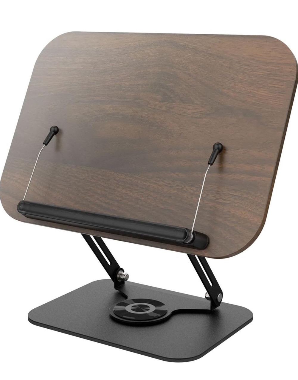 Підставка для ноутбука, деревʼяна платформа 34×24 см, поворотна база 360°, фото 1