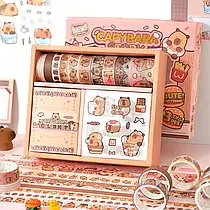 Набір стікерів для скрапбукінгу з капібарами для декорування щоденників і творчих блокнотів.