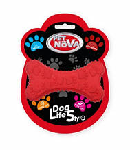 Іграшка для собак Кістка жувальна Pet Nova 10.5 см червоний