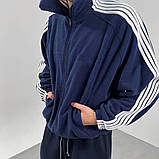 Флісова кофта з лампасами на блискавці унісекс 42-48, фото 2