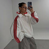 Флісова кофта з лампасами на блискавці унісекс 42-48, фото 10