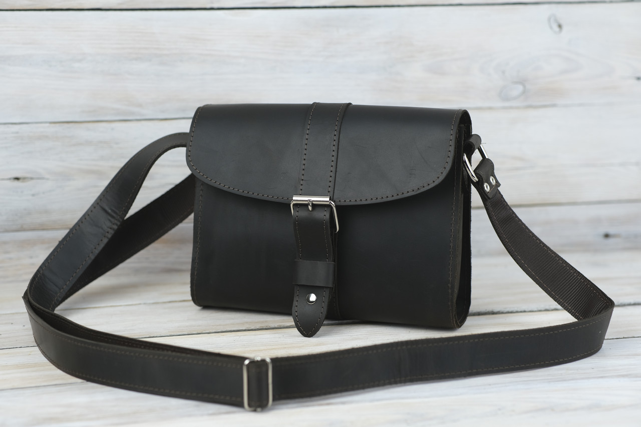 Жіноча сумка Ліліт з натуральної шкіри колір Шоколад