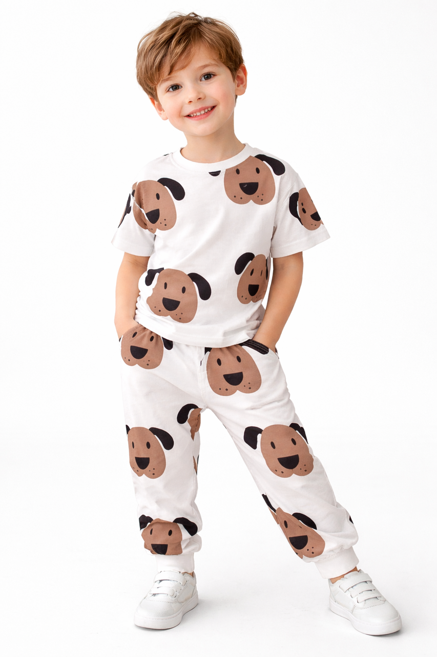 Дитячий літній костюм на хлопчика або дівчинку Собачки  ZARA Розміри 98,104, фото 1