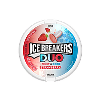 Льодяники драже ICE BREAKERS Sugar Free Mints DUO Fruit + Cool Strawberry 36g