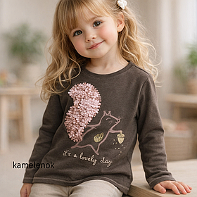 Реглан лонгслів  з об'ємним малюнком на дівчинку бавовна  Cool Club Польша Розмір 98