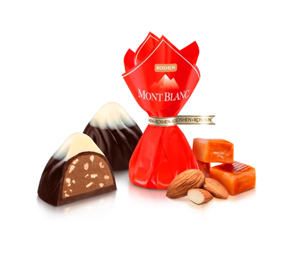 Цукерки Монблан з карамелізованим мигдалем 1кг. Рошен, фото 1