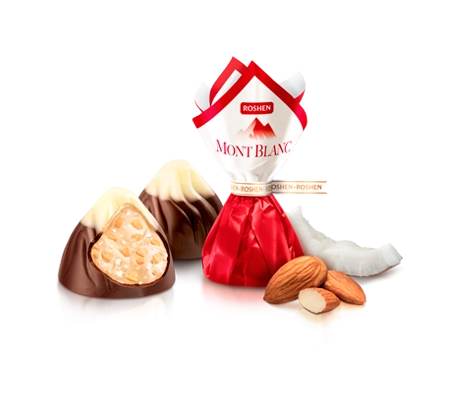 Цукерки Монблан з подр. мигдалем та кокосовим кремом 1кг Рошен, фото 1
