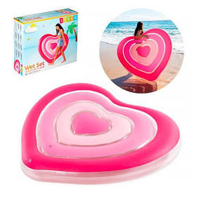 Серце Intex 58727 надувний плотик - матрас  155-135-25см для плавання