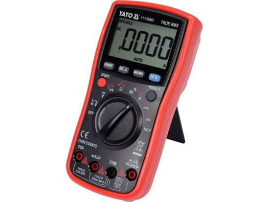 Мультиметр TRUE RMS електричних параметрів 2х1,5V YATO з LCD-цифровим діапазоном, фото 1