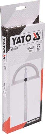 Кутомір- транспортир з лінійкою 150 х 250 мм, кут 0-180° YATO, фото 1