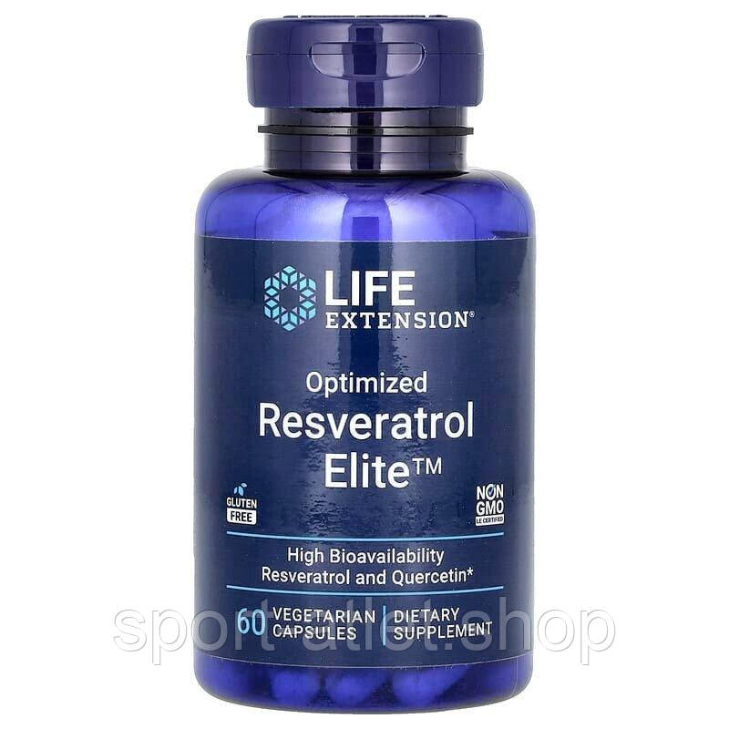 Натуральна добавка Life Extension Resveratrol Elite, 30 вегакапсул, фото 1