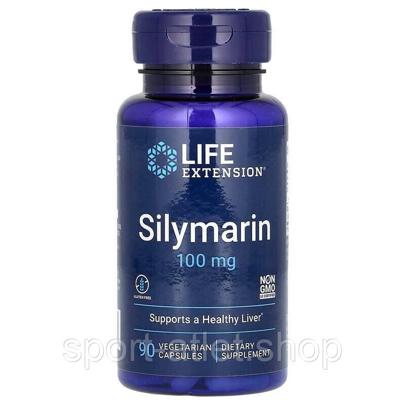 Натуральна добавка Life Extension Silymarin 100 mg, 90 вегакапсул, фото 1