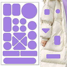 Самоклейні латки різних форм для пуховиків, штанів, ремонту одягу (геометричний фіолетовий)