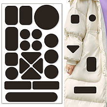 Самоклейні латки різних форм для пуховиків, штанів, ремонту одягу (Геометричний темно-коричневий)