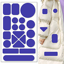Самоклейні латки різних форм для пуховиків, штанів, ремонту одягу (Геометричний королівський синій)