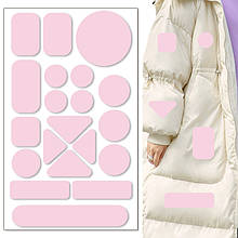 Самоклейні латки різних форм для пуховиків, штанів, ремонту одягу (Геометричний світло-рожевий)