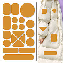 Самоклейні латки різних форм для пуховиків, штанів, ремонту одягу (Геометричний імбирно-жовтий)