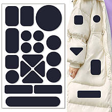 Самоклейні латки різних форм для пуховиків, штанів, ремонту одягу (Геометричний темно-сірий)