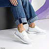 Білі м'які літні кросівки із сірою окантовкою наскрізна перфорація, фото 3