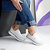 Білі м'які літні кросівки із сірою окантовкою наскрізна перфорація, фото 4