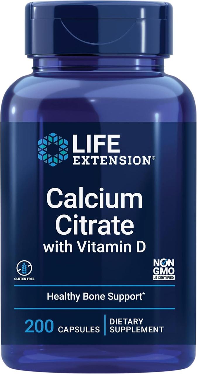 Life Extension Calcium Citrate with Vitamin D / Цитрат кальцію з вітаміном D 200 капсул