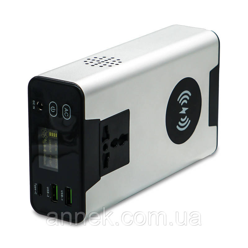 Зарядний пристрій OPS 150 — для ноутбука 100 Вт USB — 30000 мА·год із бездротовою зарядкою, фото 1