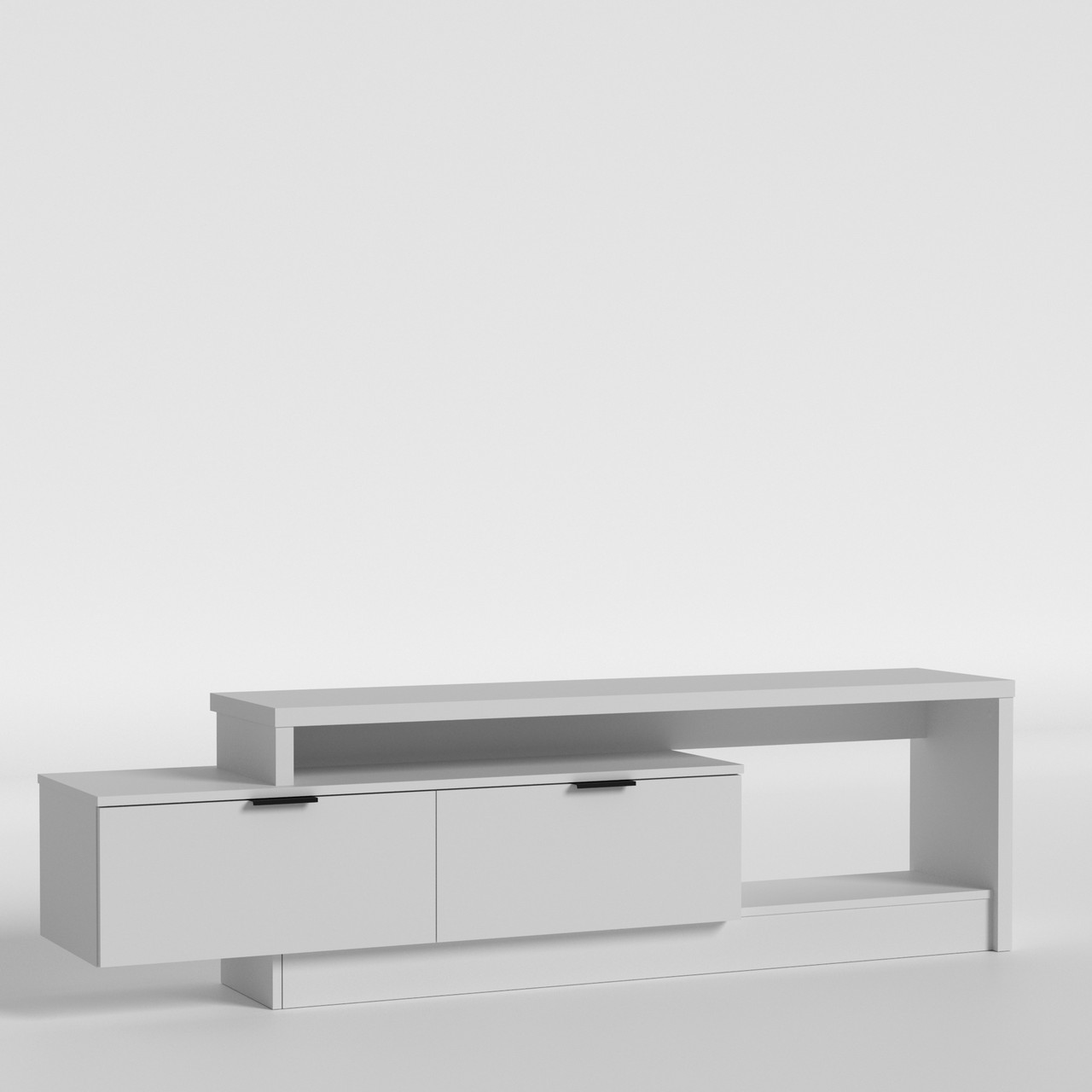 Стильна біла підлогова тумба під телевізор плазму тв довга 180 см з двома шухлядами в спальню вітальню зал ДСП Urban Luxe Studio, фото 1