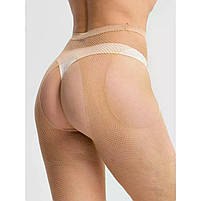 Колготки у дрібну сіточку з відкритим доступом Бежевий 42-46, фото 4