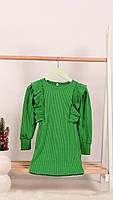 Дитяча сукня для дівчинки в рубчик Зелений 110-116, фото 3