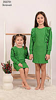 Дитяча сукня для дівчинки в рубчик Зелений 116-122, фото 2
