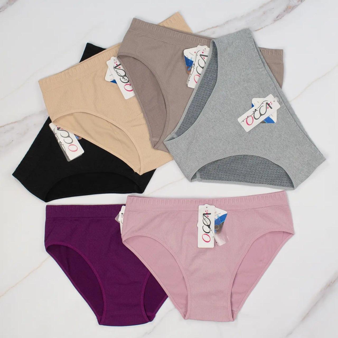 Базові трусики-сліпи на підвищеній посадці 6 шт Різнобарвний One Size, фото 1