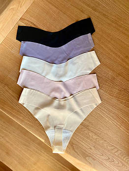 Безшовні гладкі стрінги з V-вирізом – жіноча білизна на середній посадці набір 5 шт Різнобарвний XL
