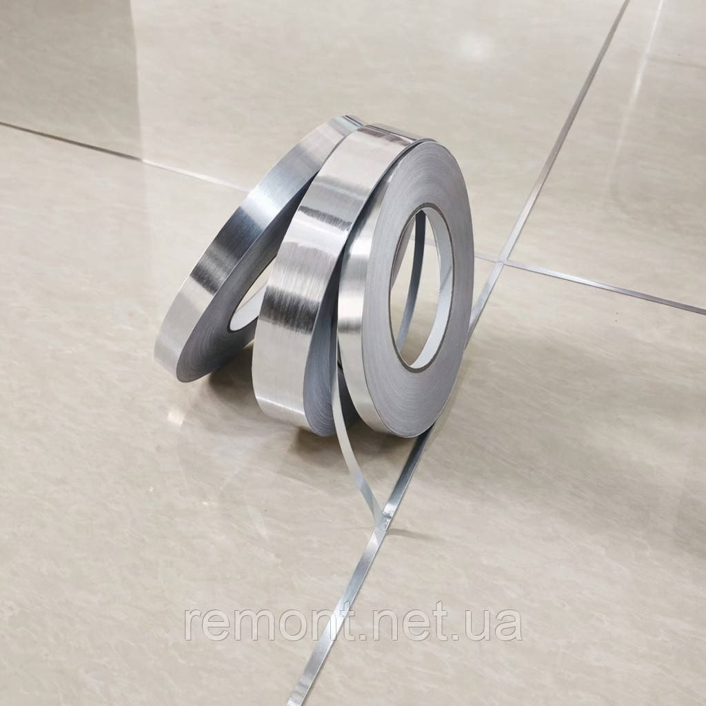 Самоклеюча декоративна стрічка «Срібло» Продаж ПО МЕТРАХ | Для швів плитки, декору стін, меблів та дверей | Ширина 20 мм, фото 1