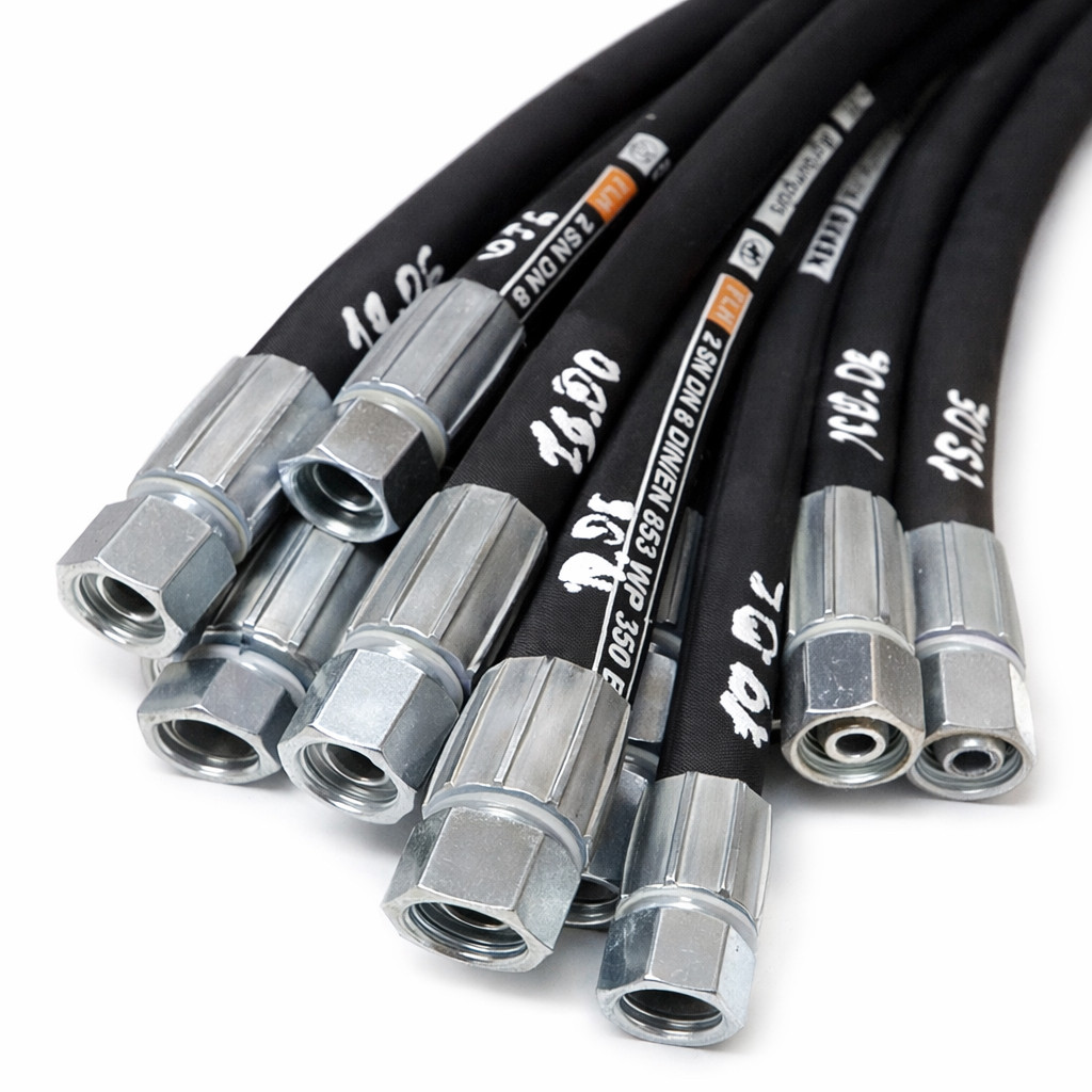 Шланг високого тиску (РВД) під ключ S24 (М20х1,5) L = 0,8 2SN DN10, фото 1