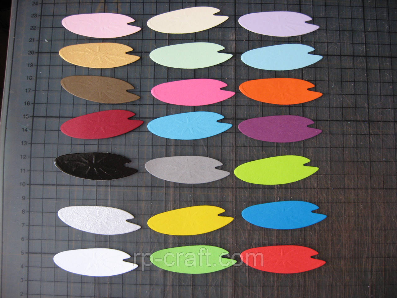 Вирубка з паперу, картону. Листя латаття, 20х62 мм, фото 1