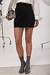 Оксамитова мініспідниця — чорний колір, M (є розміри), фото 5