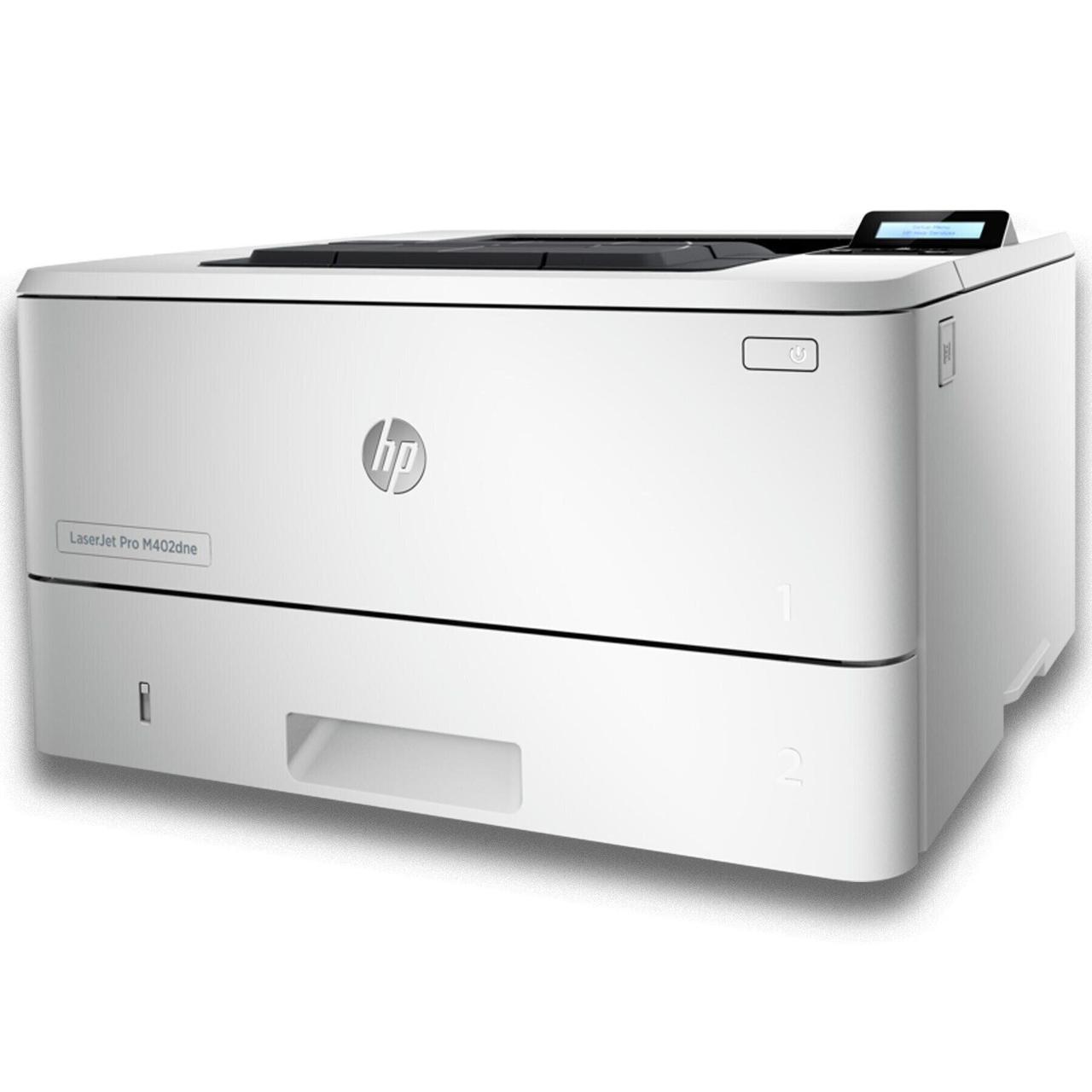 Принтер HP LaserJet Pro M402dne / Лазерний монохромний друк / 1200x1200 dpi / A4 / 38 стор/хв / USB 2.0, Ethernet / Дуплекс